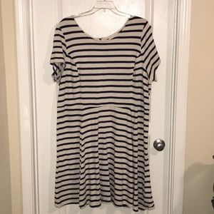 3X Navy Blue Stripped Dress